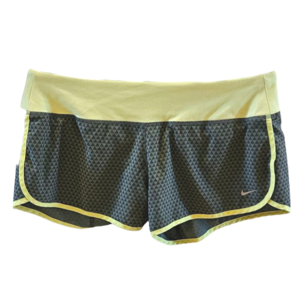 Nike Dri-Fit Women's Athletic Shorts 2.5" Inseam Grey Yellow Medium